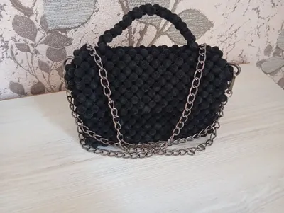 Сумка из бусин черная 1
