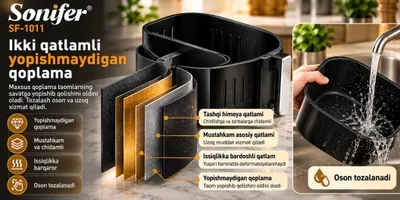 Аэрогриль-мультиварка Sonifer Air Fryer 2