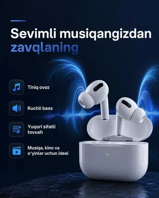 Android va iPhone uchun simsiz vakuumli Airpods Pro 2 ANC quloqchinlari 1