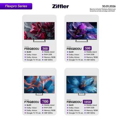 ZIFFLER QLED 120HZ televizorlari