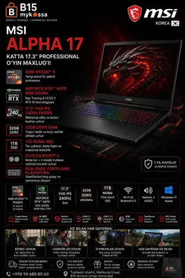 MSI Alpha 17 C7VG-016XKR / Dastavka /NEW