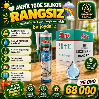 БЕСЦВЕТНЫЙ ГЕРМЕТИК Akfix 100E от Abdumiv Xozmag 1