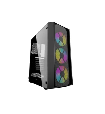 { Powercase +3xCooler RGB kompyuter korpusi 1