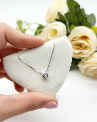 Цепь с кулоном, 925 проба, под бриллиант