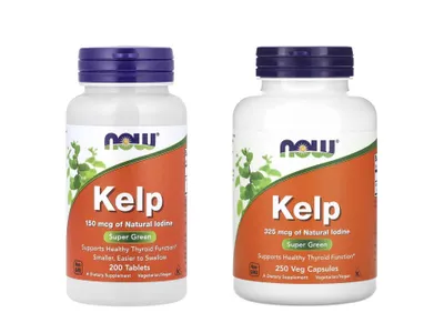 NOW Foods, Kelp — qo‘ng‘ir suv o‘tlari, 150 va 325 mkg yod, 200 va 250 tabletka 1