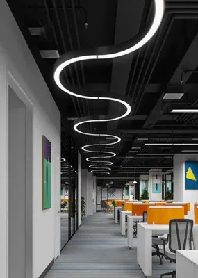 Spiral LED chiroq, S-shakl osma chiroq. Ofis, koridor, qabulxona uchun 1