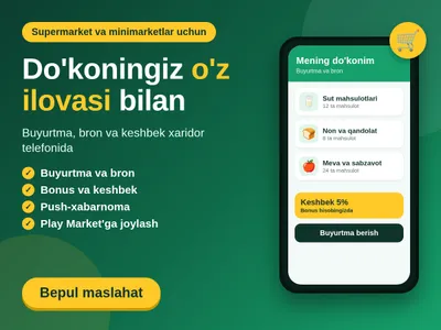 Minimarket xaridorlari uchun keshbekli ilova