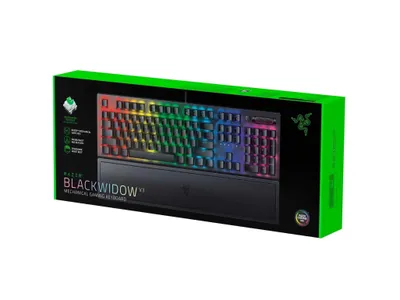 Razer BlackWidow V3 RGB 108 tugmali klaviatura, Green Switch, USB/EN, qora 1