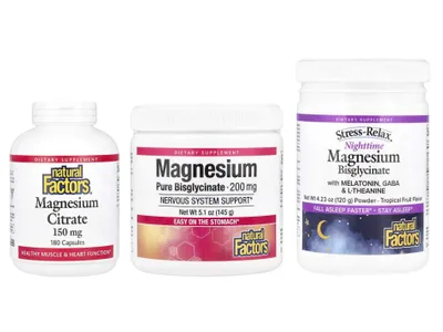 Natural Factors Magnesium Bisglycinate Magniy bisglitsinati va sitrati magni 1