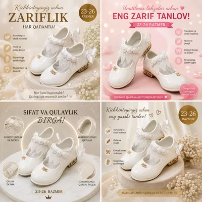 oyoq kiyim qizlar uchun 22-37 razmerli oq tufli 1