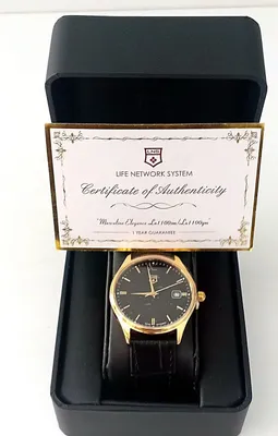LNS Masculine Elegance Ln1100 erkaklar soati, tilla rangli korpus, qor 1