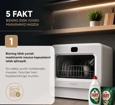 HAUSENTEK idish yuvish mashina 1yil rasmiy kafolat 1