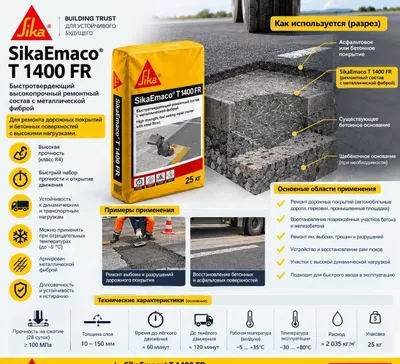SikaEmaco T 1400 FR MasterEmaco 1400 ремонт бетона beton yol tamirlash 1