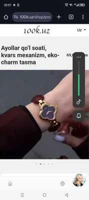 Ayollar qul soati kvars charm zamonavie 1