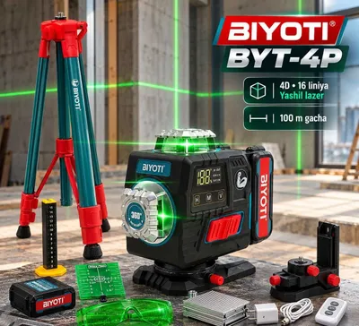Lazerniy uroven Lazerli Nivelir BIYOTI BYT-4P — 4D Лазерный уровень 1
