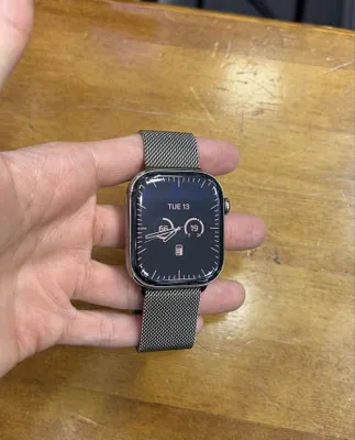 Apple Watch 10 46mm, натуральный титан Milanese, 100% 1