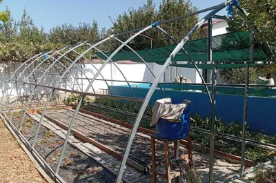 10 × 4 m o‘lchamdagi, ishlatilgan, yig‘ma ruxlangan issiqxona sotiladi 1