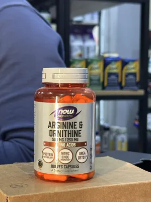 Now Arginine & Ornithine 500 mg/250 mg, 100 kapsula 1