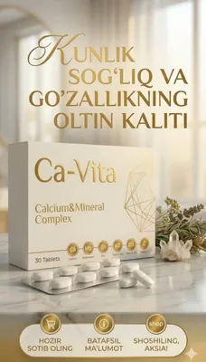 Ca-Vita — kalsiy, magniy, D3, K2 vitamini kompleksi 1