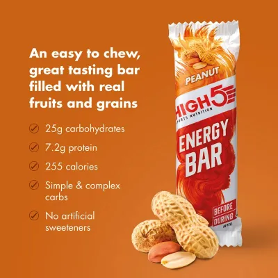 HIGH5 Energy Bar Peanut — энергетический батончик с арахисом 1