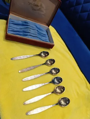 SSSRning «Uzyuvelirtorg» kumush qoplamali melxior qoshiqlari 1