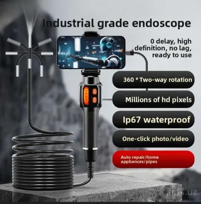 Эндоскоп 4K, 5 Мп, IP67, водонепроницаемый. Не использовался 1