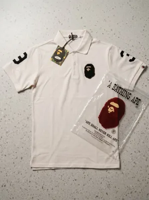 Белое поло BAPE унисекс 1