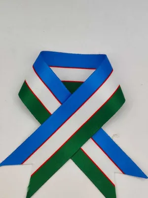 Лента в цветах флага к 9 мая на булавке 1