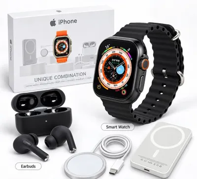 Комплект Smart Watch Ultra | Наушники + повербанк + беспроводное зарядное устройство 1