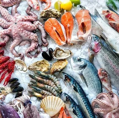 море продукты в ассортименте