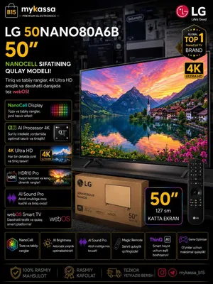 LG 50NANO80A6B — 50 dyuymli NanoCell telivezor / Dastavka / New