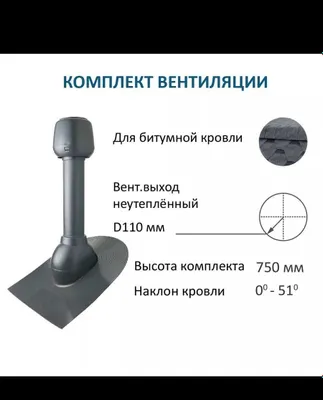 Кровельный аэратор для битумной кровли Серый D110 H-750 1