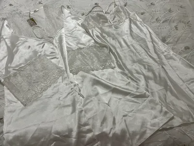Белый турецкий пеньюар с кружевом 1