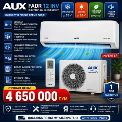 AUX FADR12 inverter konditsioner 40m² toza havo