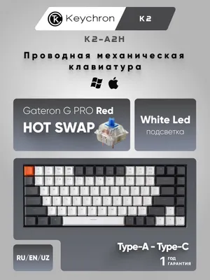 Беспроводная игровая клавиатура Keychron K2 84Key Gateron G PRO, BT/WL, Hot-Swap K2-A2H 1