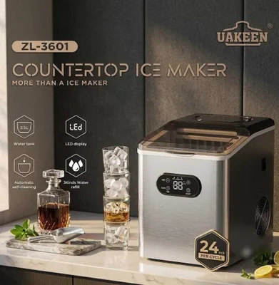 Katta Uakeen muz generatori, kuniga 25 kg gacha, 2,5 l, 1 yil kafolat. 1