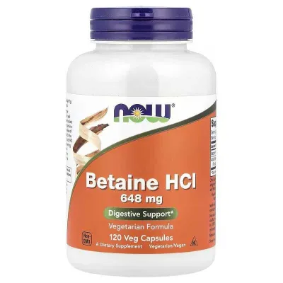 NOW Foods Betaine gidroxlorid NOW Betaine HCl 648 mg 120 kapsula 1
