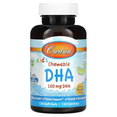 Carlson, DHA, bolalar uchun chaynalmali DHA, 100 mg, 120 ta jelatin kapsula 1
