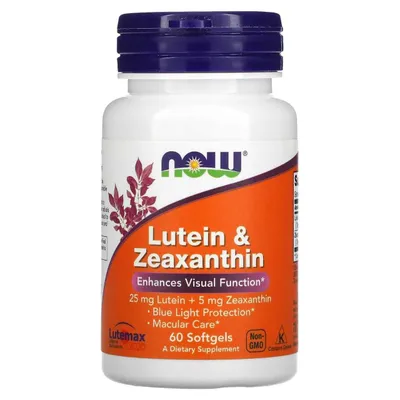 NOW Foods, lutein va zeaksantin, 60 kapsula 1