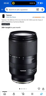 Объектив Tamron 18-300mm f3.5-6.3 для камер Сони 1
