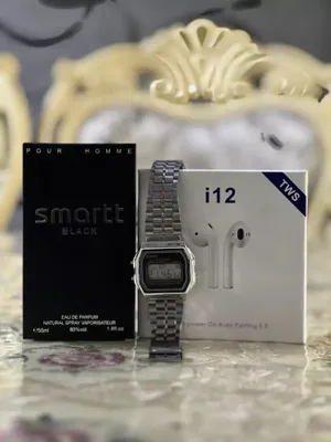 Часы CASIO SMART BLACK и AirPods