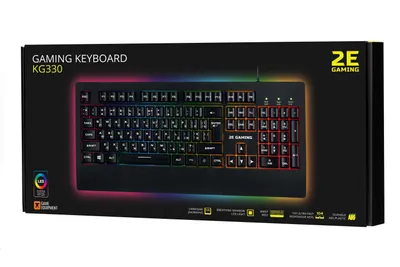 2E GAMING KG330 LED USB Black Ukr o‘yin klaviaturasi 1