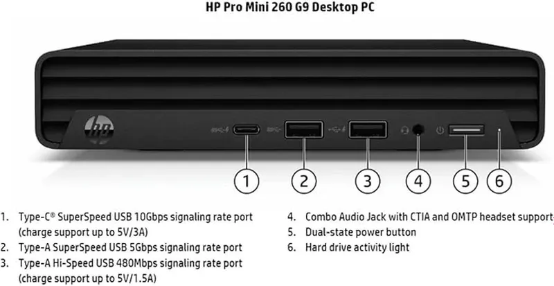 HP 260 G9 Pro Mini PC I3 1315U/8GB/256-SSD 3