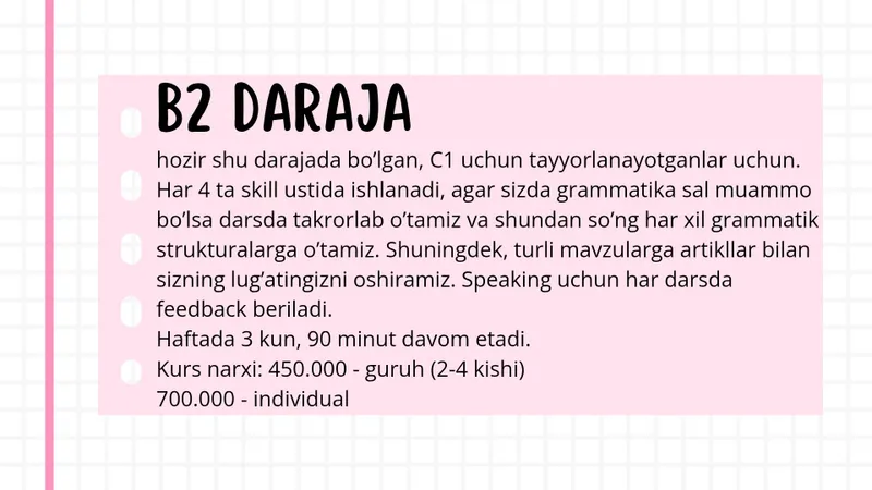 IELTS individual kurslar. Ingliz tili B2-C1 tayyorlov. — фото 4