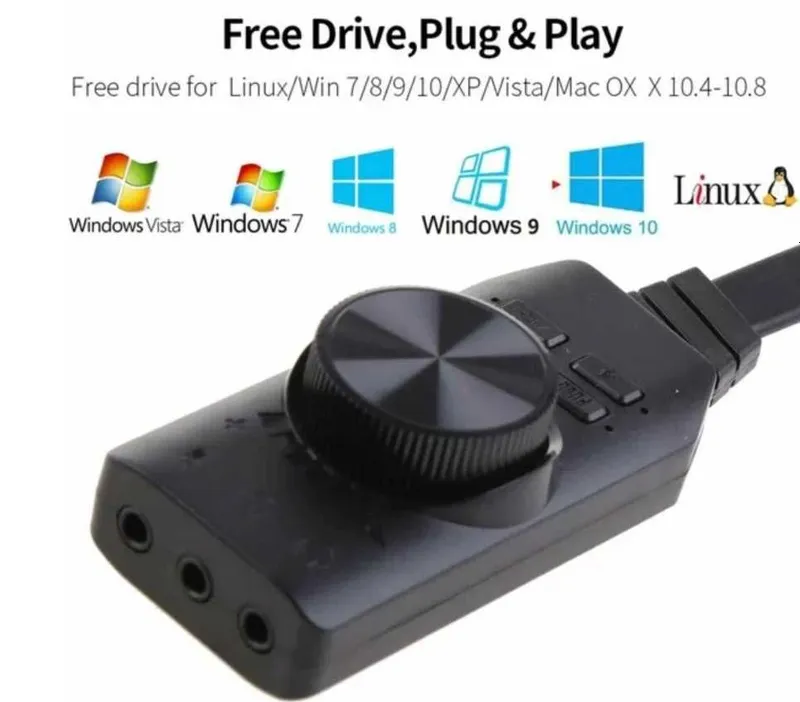 Внешнияя звуковая карта 7в1 USB доставка — фото 4