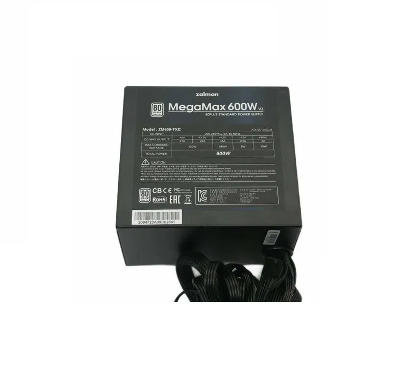 Блок питания Zalman MegaMax 600W 80 Plus 3 Блок питания Zalman MegaMax 600W 80 Plus 3