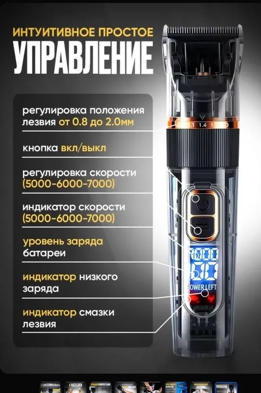 Профессиональная LED-машинка, лёгкая стрижка любых собак/кошек/лошадей 3 Профессиональная LED-машинка, лёгкая стрижка любых собак/кошек/лошадей 3