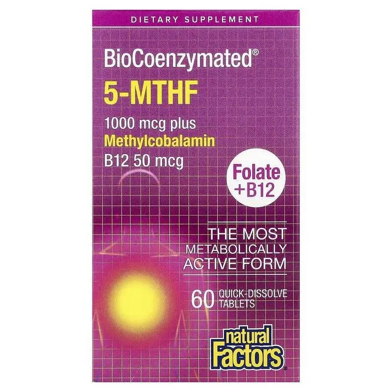 Natural Factors BioCoenzymated 5-MTHF Folate B12 фолат и B12 2 Natural Factors BioCoenzymated 5-MTHF Folate B12 фолат и B12 2