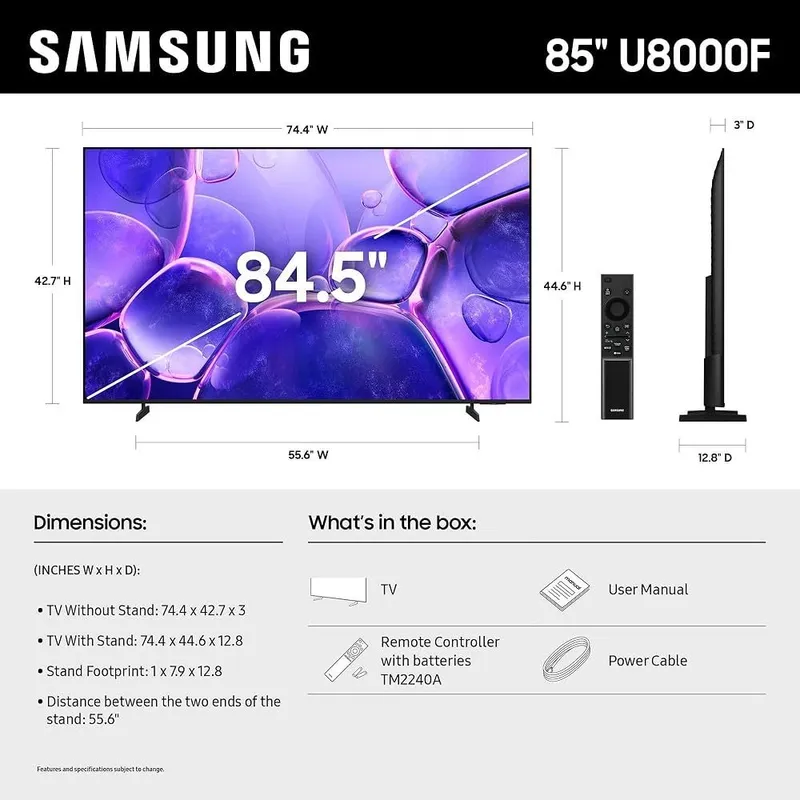 Телевизор Samsung 85U8000 85" VA 4K UHD Smart Tv LED Tizen (2025) — фото 5 Телевизор Samsung 85U8000 85" VA 4K UHD Smart Tv LED Tizen (2025) — фото 5