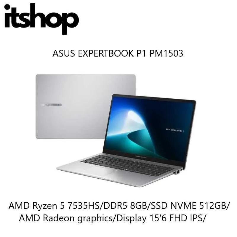 Asus Expertbook P1 AMD Ryzen 5 7535HS/DDR5 8GB/SSD 512GB/15'6 FHD IPS